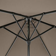 Ombrellone Kalife 2.7m Tortora - Struttura Verniciata a Polvere, Palo in Alluminio, Telo in Poliestere 160gr/m2