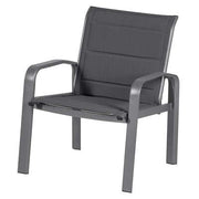 Salotto Elyn 4 montanti alluminio e texaline grafite antracite - L. 64 x P. 31 x H. 116 cm