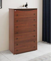 Cassettone Noce Antico in legno nobilitato con 7 cassetti H.127x76x41 cm