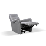 Poltrona reclinabile elettrica effetto nabuk grigio chiaro  82 x 98 x 109 cm