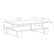 Tavolino da salotto antracite doppio ripiano 80x50x27,5 cm
