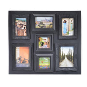 Portafoto muro nero multiplo 7p cm51,5x50x2
