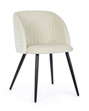 2x Sedia Queen Velvet Bianco