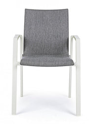Sedia da giardino esterno bianco grigio impilabile