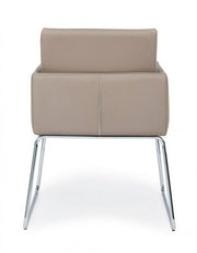 Sedia con braccioli in similpelle Tortora SIXTY 60x54x h80,5 cm