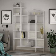 Libreria Manco bianca 6 ripiani 122x25.5x188H EFFEZ
