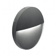 Applique tonda in alluminio pressofuso con diffusore satinato - 6W, 680 lumen - Luce calda grafite