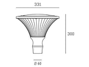 Lampada da esterno in alluminio pressofuso con luce diretta e diffusore trasparente - 50W salvia