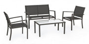 Set 4 salotto antracite in metallo