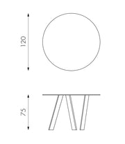 Tavolo fisso in vetro temperato trasparente 120x75h cm