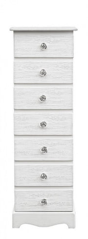 Cassettiera legno bianco 7 cassetti Blanc cm 29 x 23 x89