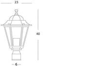 Lampada da esterno in alluminio pressofuso con diffusori in vetro trasparente nero