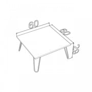 Tavolino per colazione letto rovere nero cm 60x60x29 h