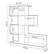 Libreria bifacciale Aktif 145x145x29 cm. grigio cemento EFFEZ
