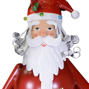 Babbo natale metallo led rosso cm40x30h135