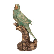 Pappagallo resina verde oro cm11,5x9,5h26