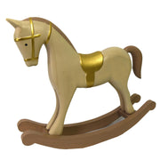 Beige gold wooden rocking horse cm26,5x6,5h23