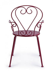 Sedia con braccioli Etienne Bordeaux impilabile