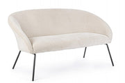Divano acciaio velluto bianco Aiko Velvet cm 142 x 80 x 75