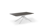 Tavolo allungabile con top ruggine e gambe bianche 170/270x90x76h cm