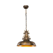 Lampada a sospensione Tarus stile industriale oro antichizzato MDL4468