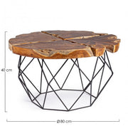 Tavolino vintage metallo e legno Adanya