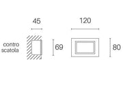 Incasso Aperto 3W Led 4000K  linea spina  grafite