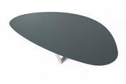 Tavolino in mdf grigio scuro e base in metallo 140x80x32h cm
