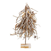 Albero tessuto rattan innevato cm30x6h65