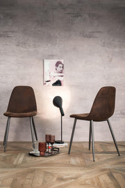 4x Sedia in similpelle vintage e seduta moka 450x84h cm