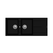 Enigma D200 lavello 2 vasche e gocciolatoio nero EFFEZ