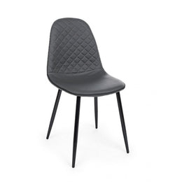 Sedia da pranzo in similpelle Grigio Scuro AMANDA 45x54x h87 cm