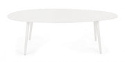 Tavolino bianco ovale in alluminio cm 120x75