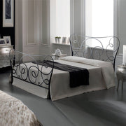Letto in ferro matrimoniale con pediera Nero ARCADIA 192x210x h130cm