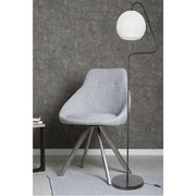 Lampada da terra a stelo Yumak MDL4256 grigio e paralume tessuto bianco