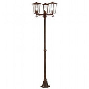Lampada da terra in alluminio pressofuso con diffusori in vetro trasparente - Altezza max 185mm - IP43 - 3 lampade da 60W ruggine