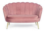 Divano 2 posti effetto velluto rosa Giliola