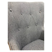 Poltrona schienale avvolgente tessuto grigio Kuril  cm 79x70xh.96