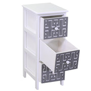 Mobiletto gianna cassettiera bianco grigio 3 cassetti cm26x32h63