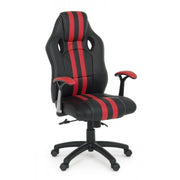 Poltrona ufficio con braccioli Spider rosso in similpelle