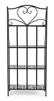 Libreria pieghevole Positano 4 piani in metallo stile country cm 57x28x133h