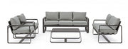 Tavolino per esterno in alluminio Antracite MERRIGAN 105x62x h38 cm
