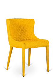 4xSedia in tessuto giallo 58x50,5x83h cm
