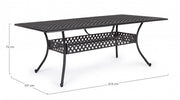 Tavolo da esterno Ivrea rettangolare antracite cm 107 x 213