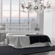 Letto in ferro matrimoniale con giroletto in ferro Bianco LEONARDO 170x202x h118 cm