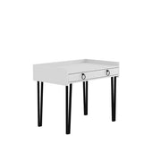 Scrivania Sponge bianca con gambe nere e cassetto  H 81,40 x P 61,80 x L 100 cm