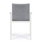 Sedia da giardino esterno bianco grigio impilabile