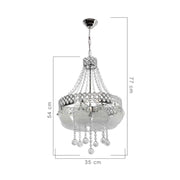 Lampada da soffitto Sare MDL3550 argento vetro decorato e pietre effetto cristallo