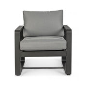 Poltrona da giardino in alluminio Antracite MERRIGAN YK13 74x78x h84 cm