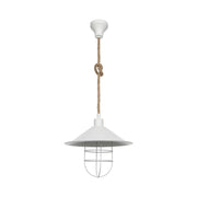 Lampada da soffitto Bulut ASZ0631 metallo bianco e corda iuta EFFEZ